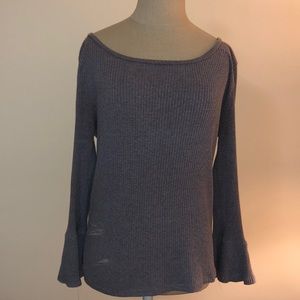 J Crew Ribbed Long Sleeve with Flared Sleeves. Size Medium.